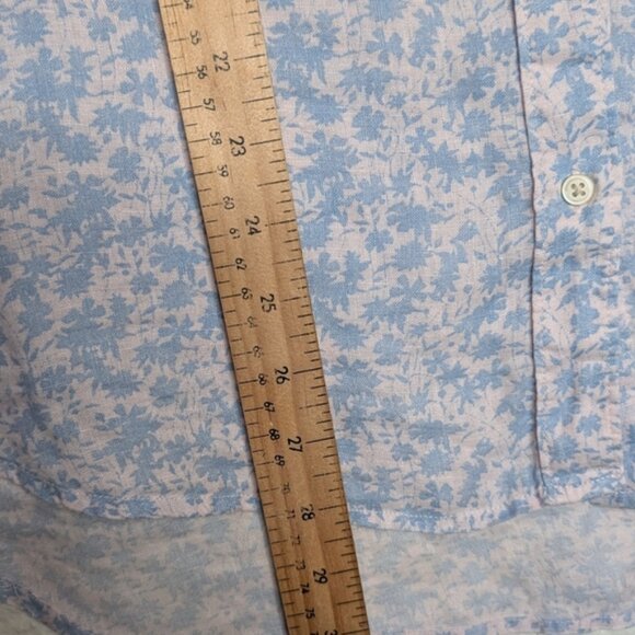 GAP Light Blue and White Floral Linen Blouse - Picture 5 of 5